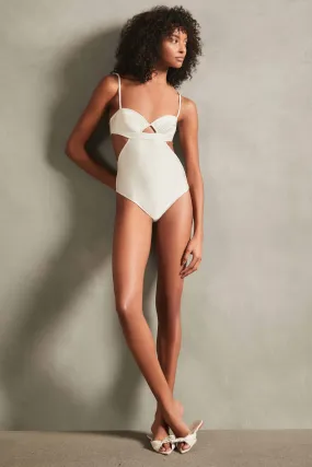 Matelasse Cut-Out Swimsuit