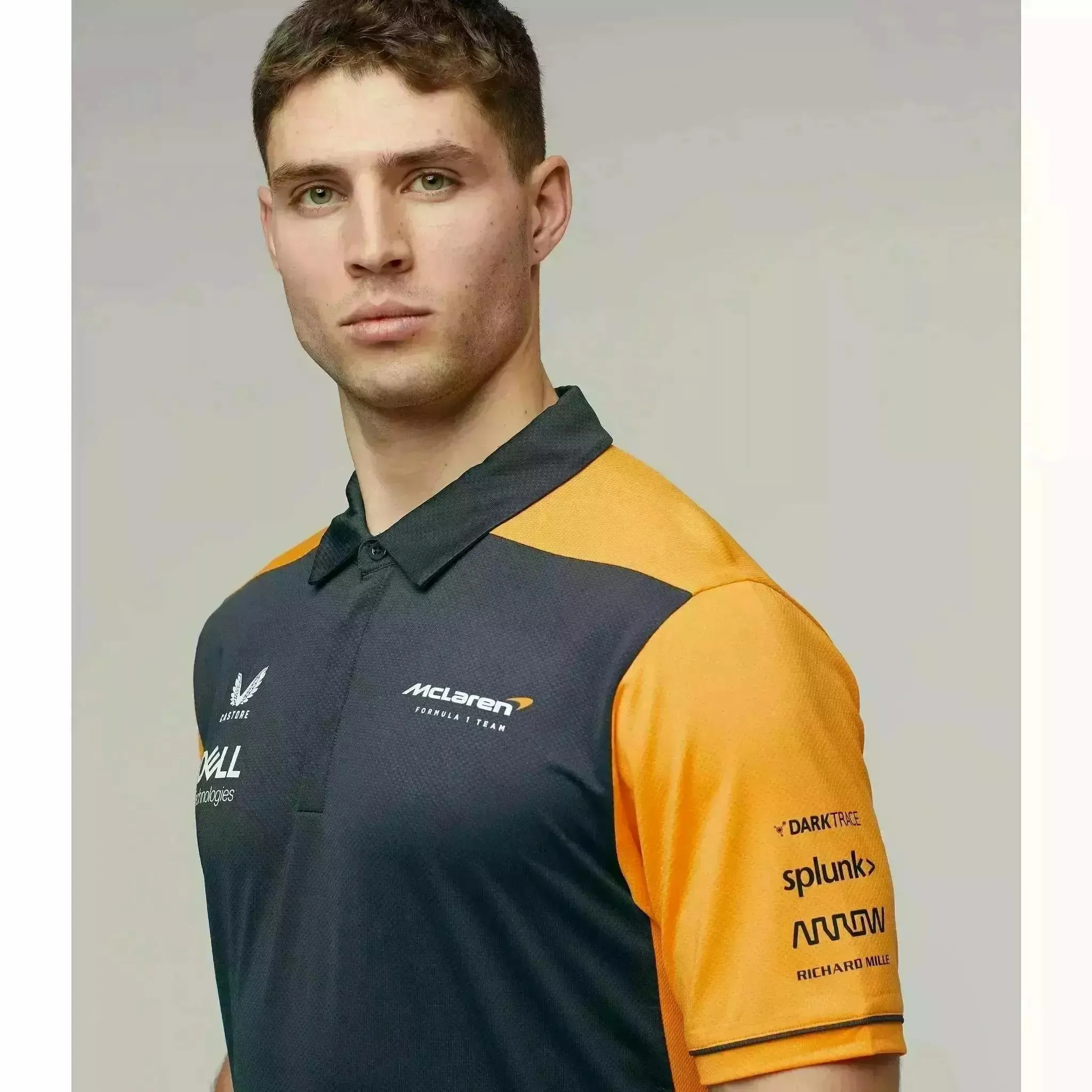 McLaren F1 Men's Team Polo Shirt - Papaya/Phantom