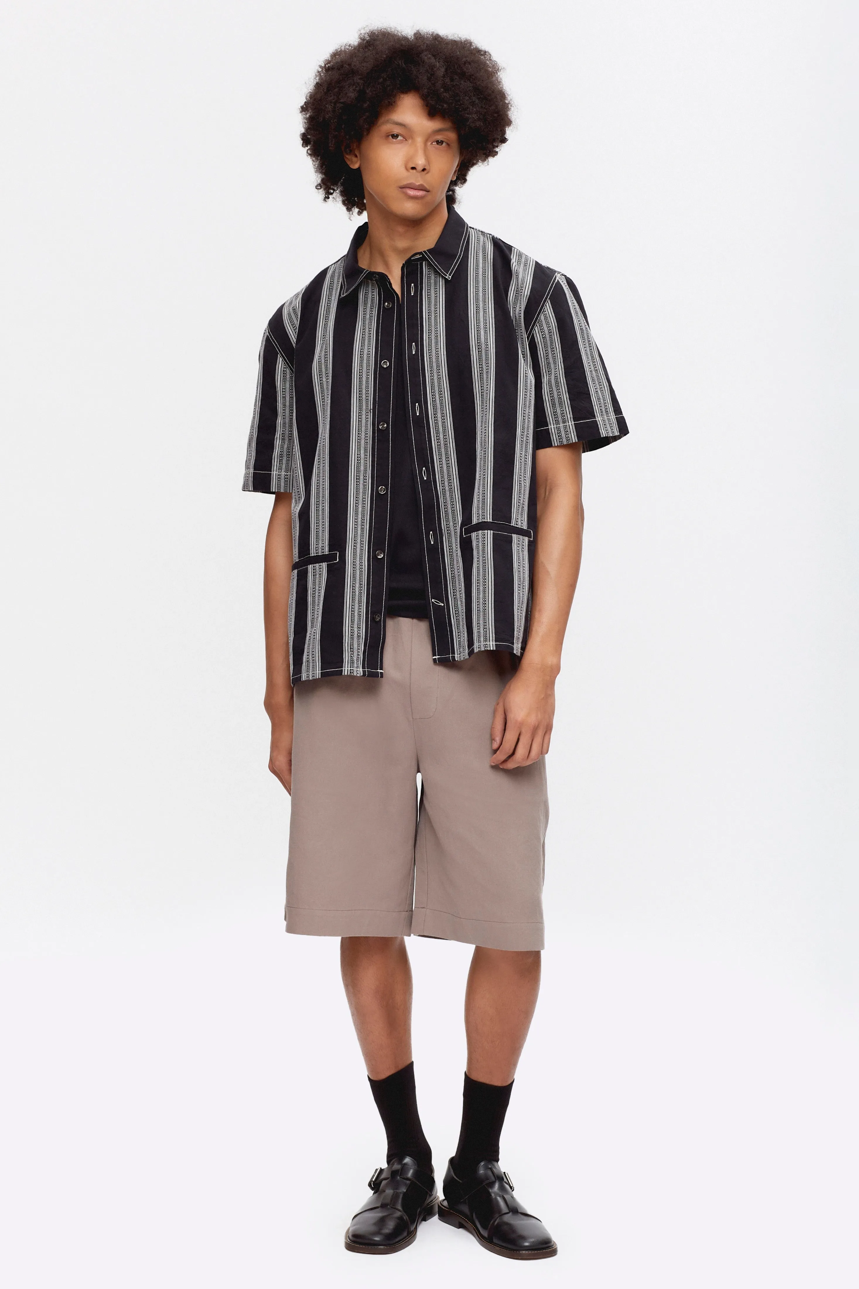 Men's Agami Short Sleeve Shirt in Black