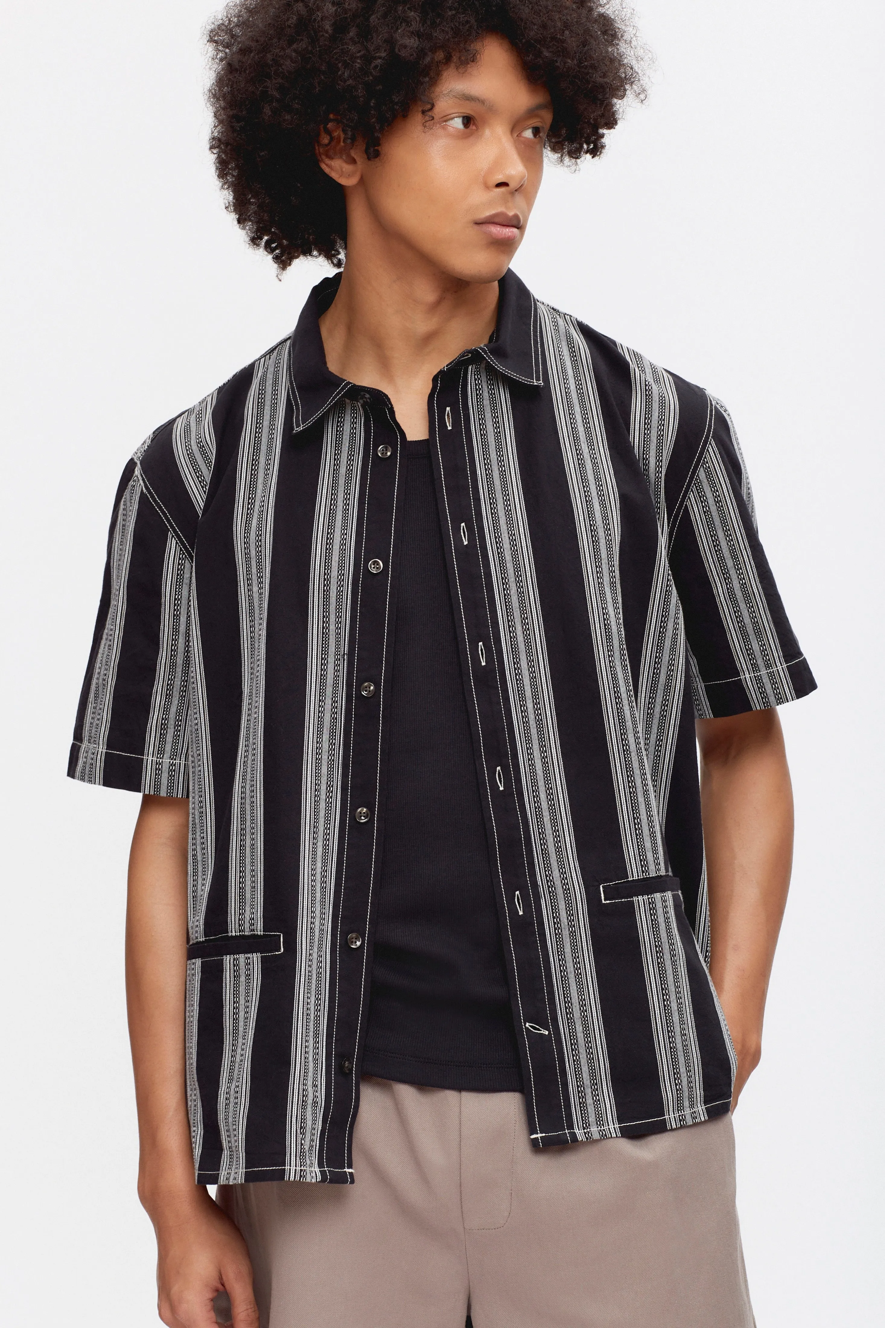 Men's Agami Short Sleeve Shirt in Black