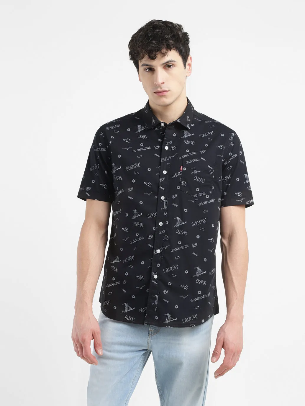 Men's All Over Printed Slim Fit Shirt