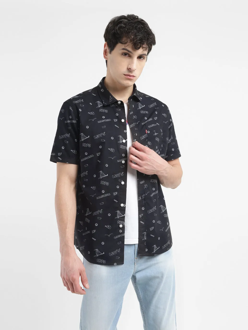 Men's All Over Printed Slim Fit Shirt