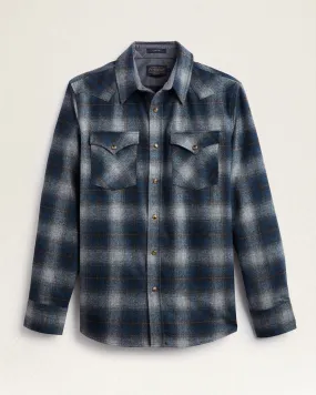 Men's Pendleton | Plaid Western Canyon Shirt | Blue/Grey Mix Ombre