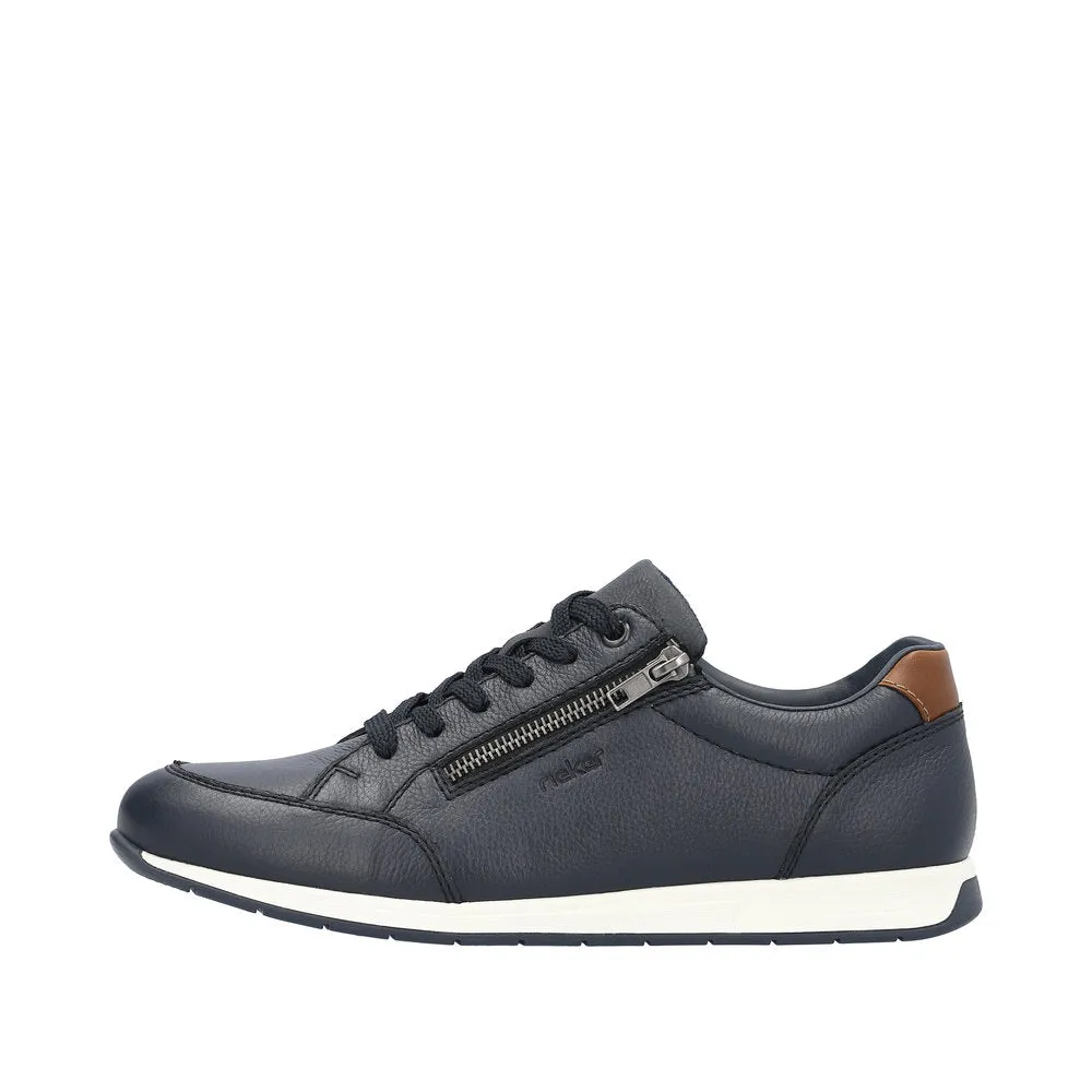 Mens Rieker Smart Navy Trainers Shoes Comfort Leather Light 11903-14 sale