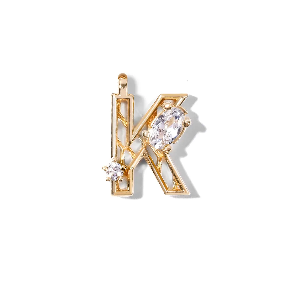 Mini New Alphabet Charm [Yellow gold]