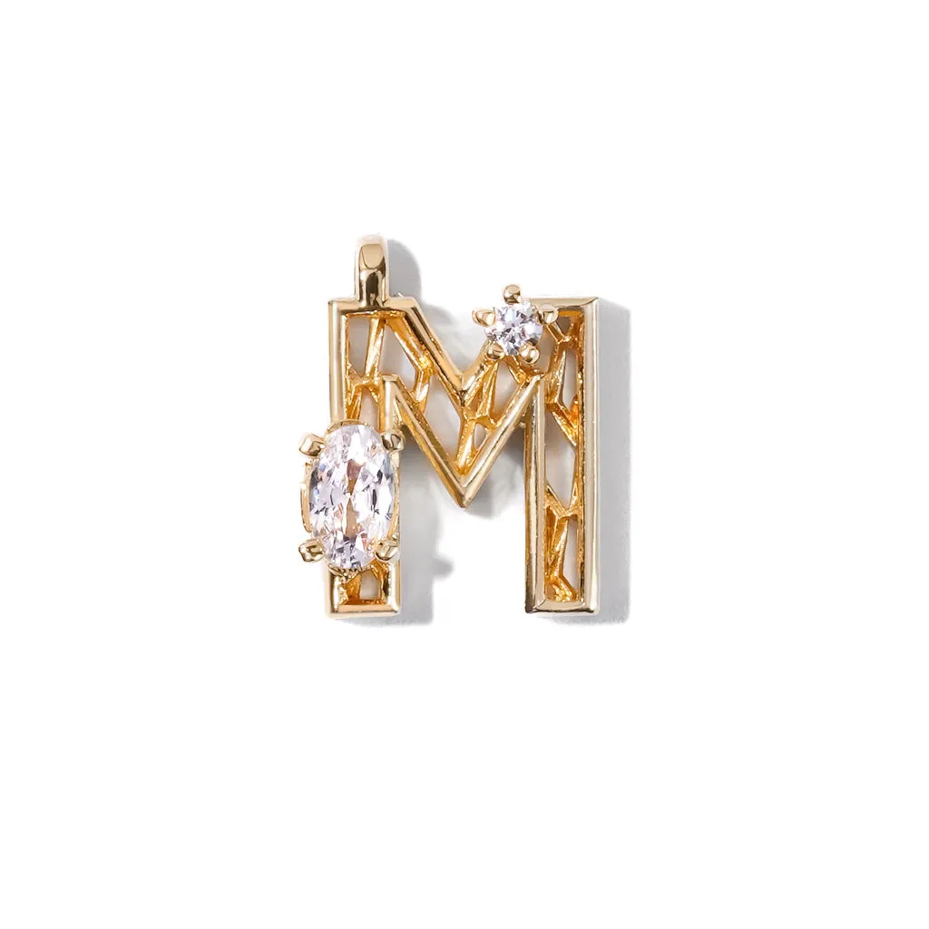 Mini New Alphabet Charm [Yellow gold]