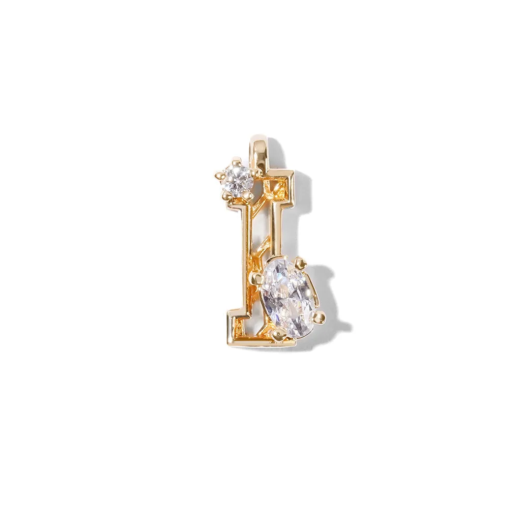 Mini New Alphabet Charm [Yellow gold]