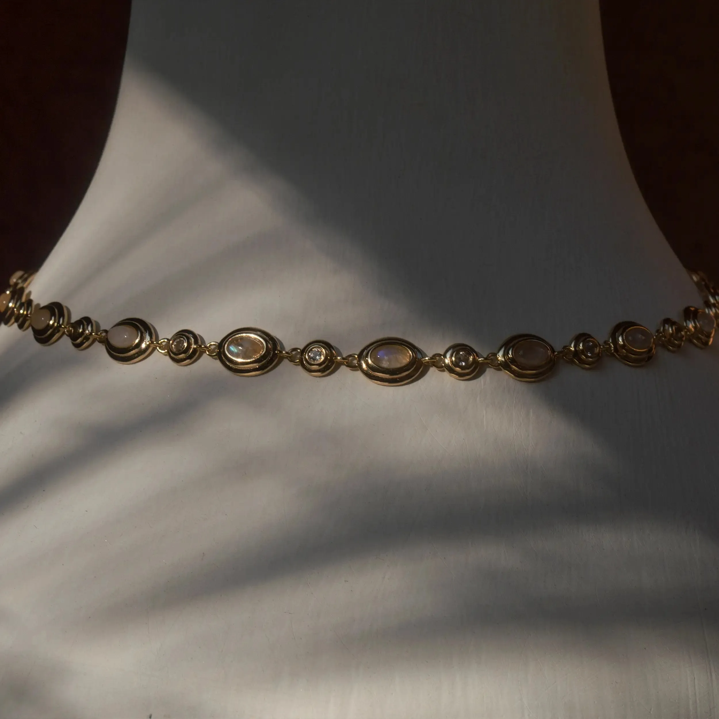 Moonstone Tennis Necklace