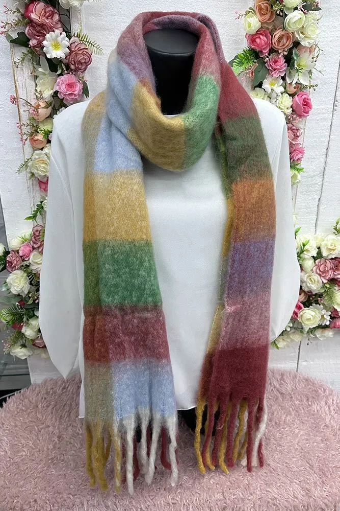 Multi Check Print Soft Scarves