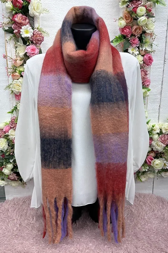 Multi Check Print Soft Scarves