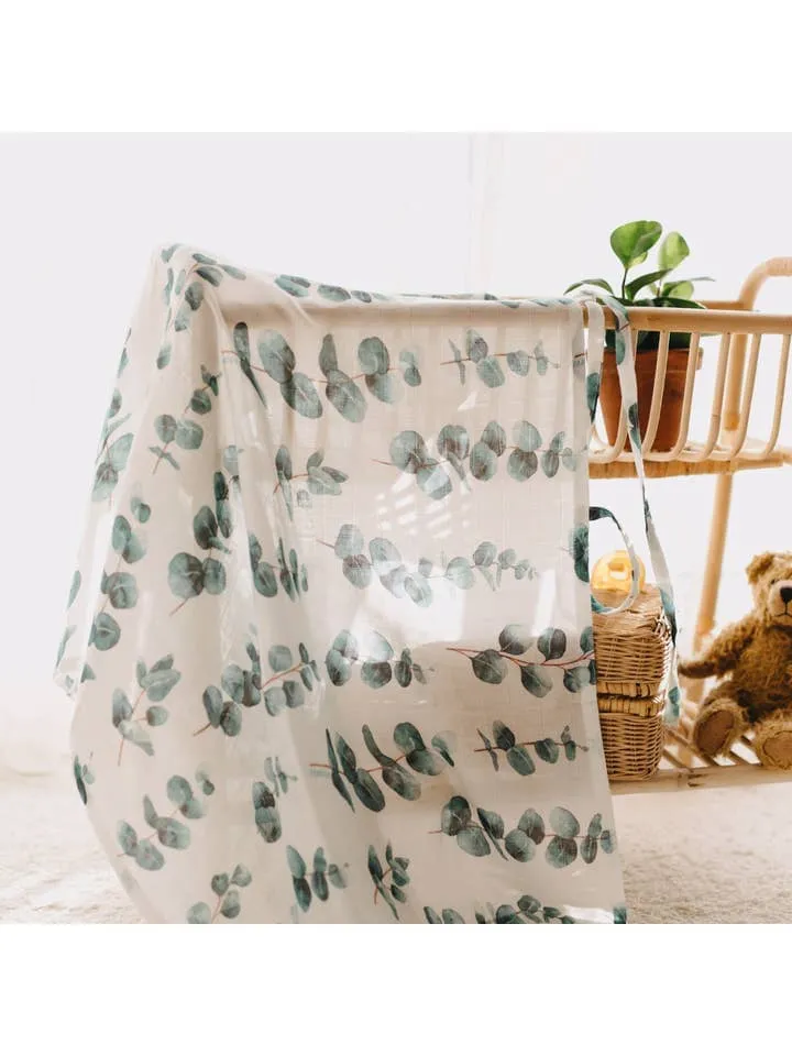 Muslin Swaddle Baby Blanket - Eucalyptus