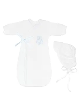 Neonatal Bereavement Gown, White & Blue