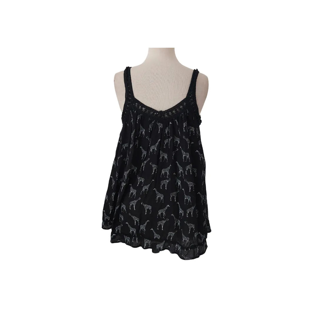 New Look Black Giraffe Print Sleeveless Top | Pre Loved |