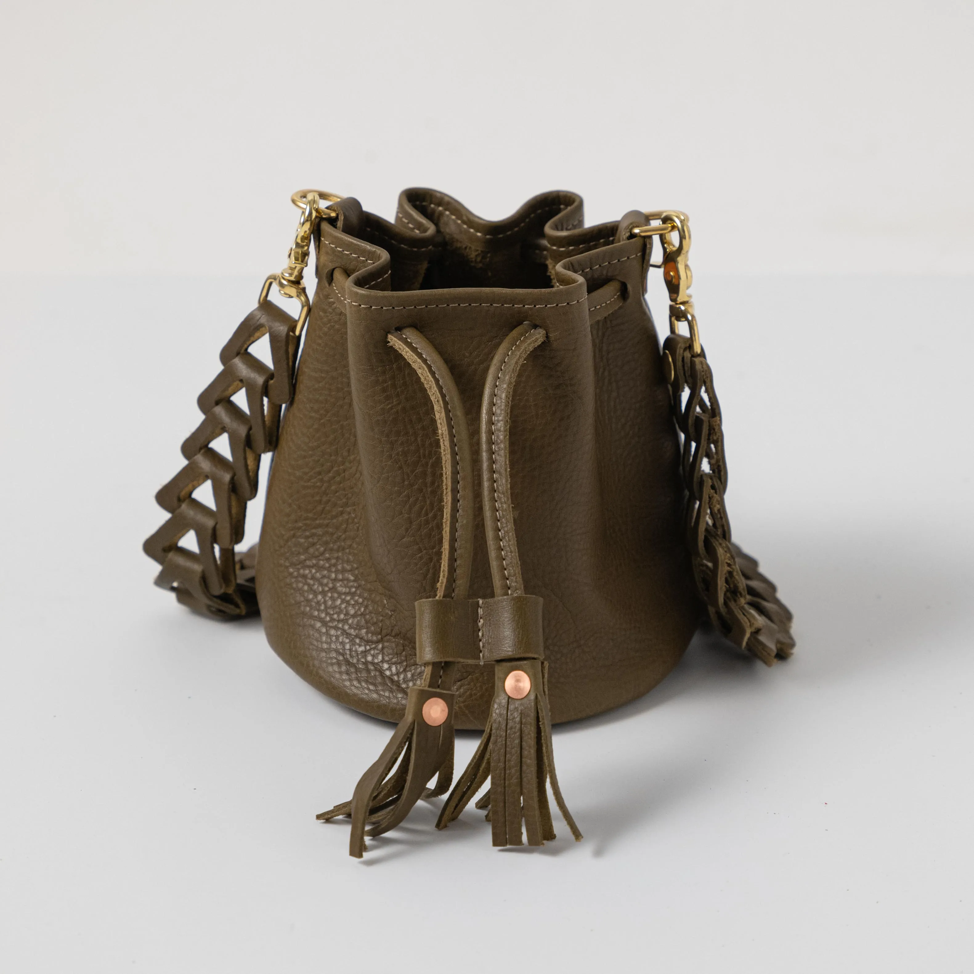 Olive Cypress Mini Bucket Bag