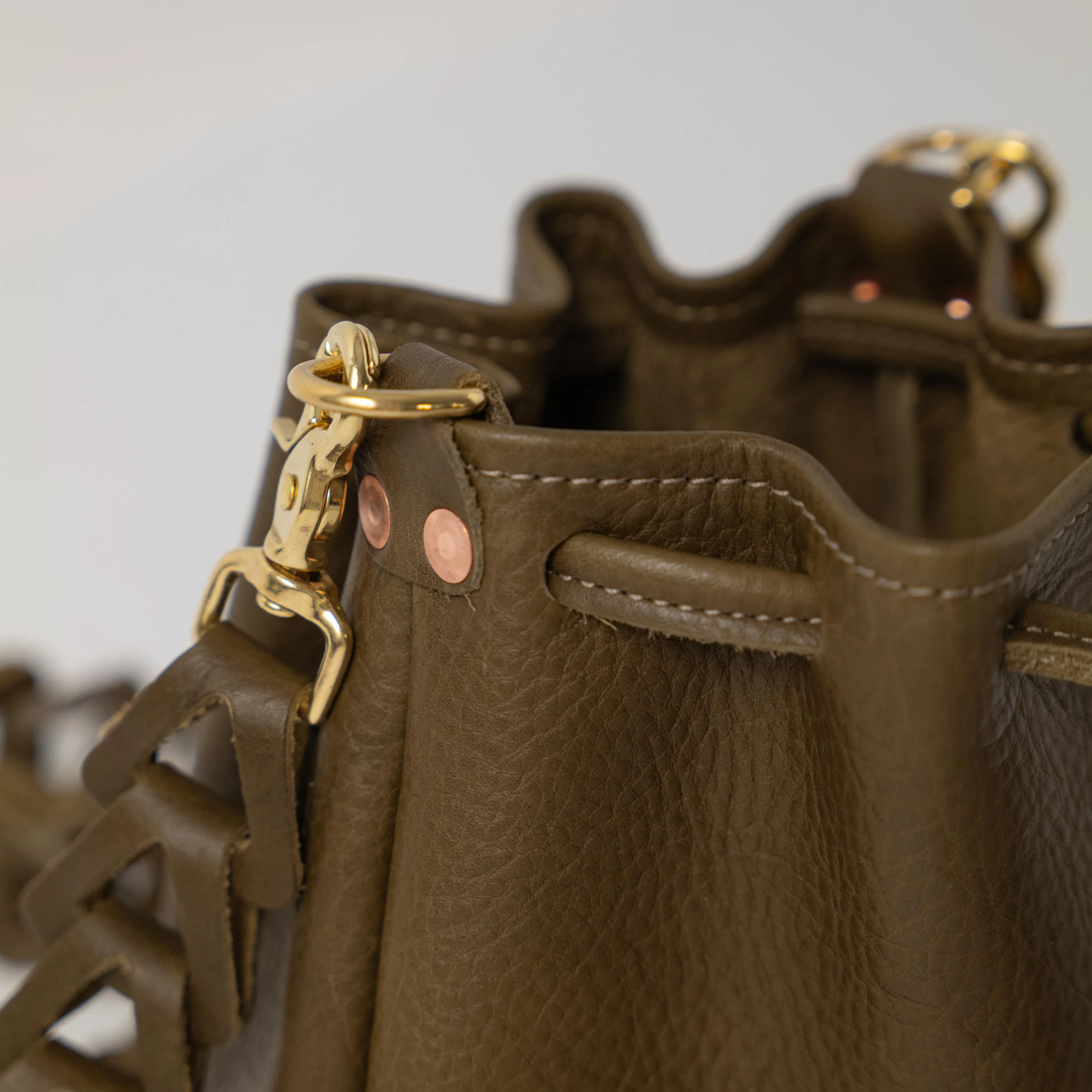 Olive Cypress Mini Bucket Bag