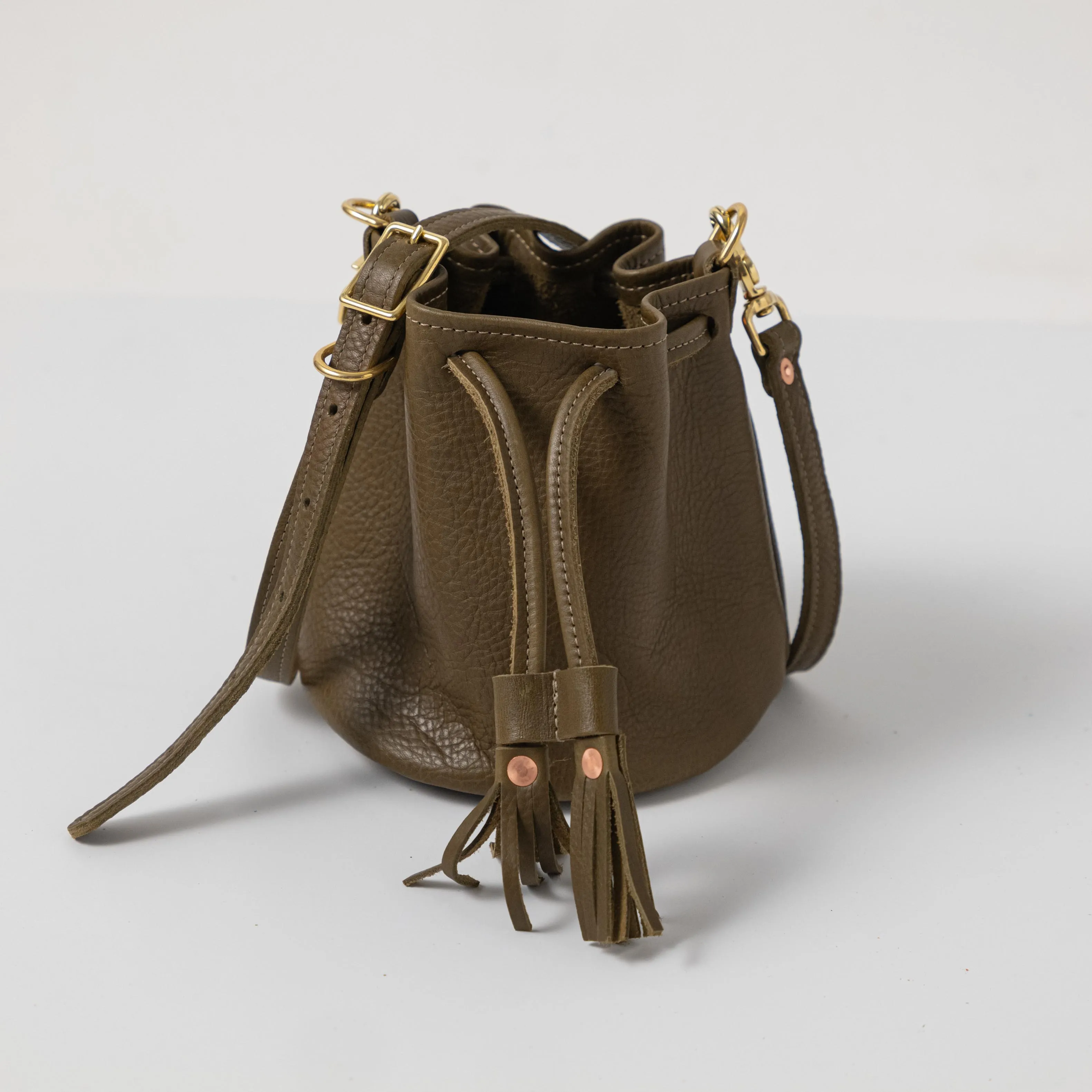 Olive Cypress Mini Bucket Bag