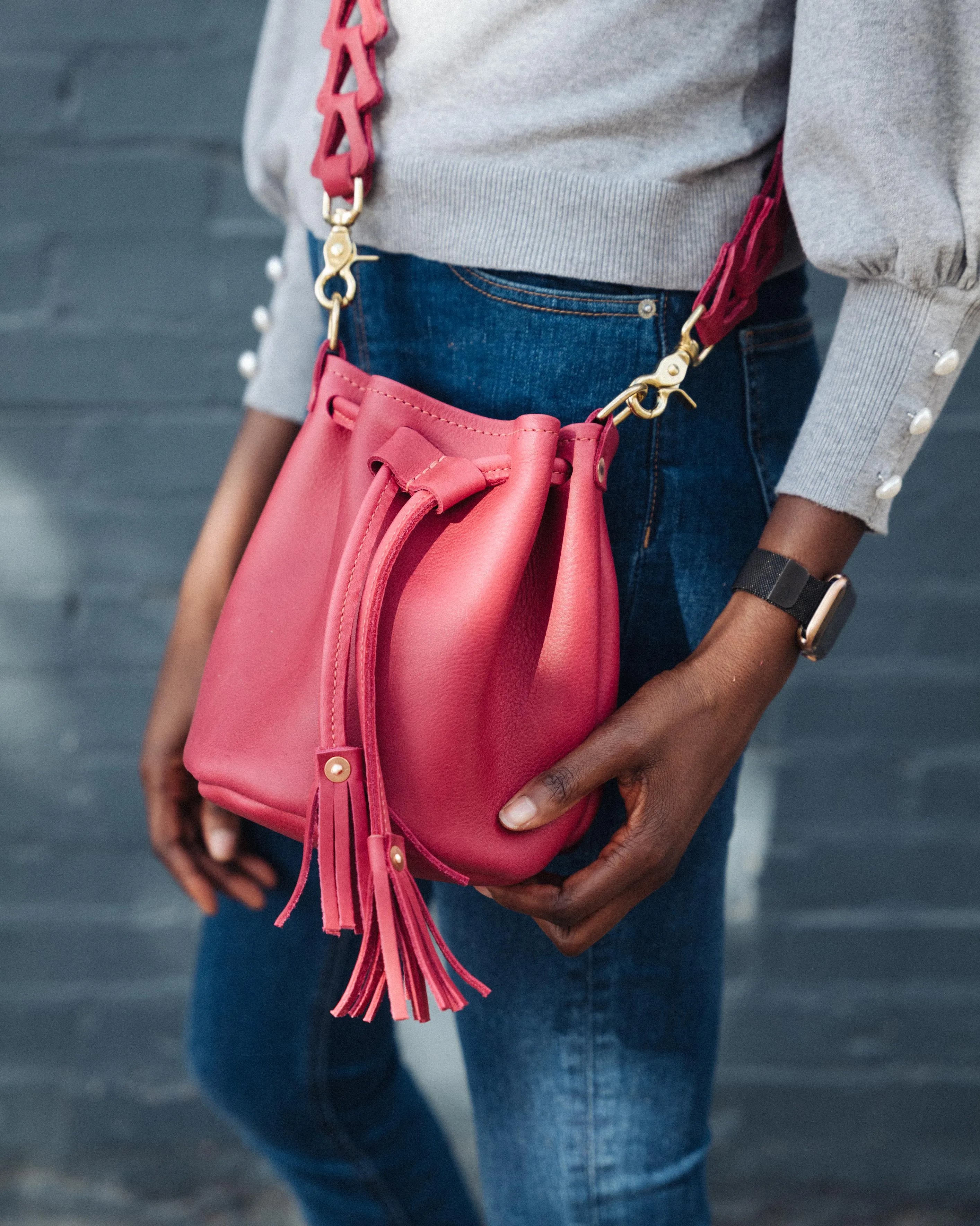 Olive Cypress Mini Bucket Bag