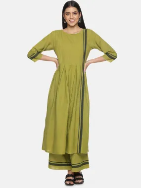 Olive Green Handloom Co-ord Set