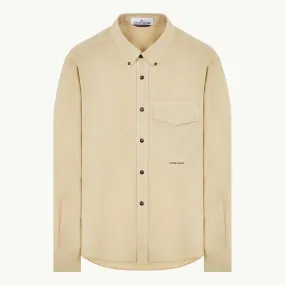 Overshirt Chest Pocket Logo Button Down - Sand 9580