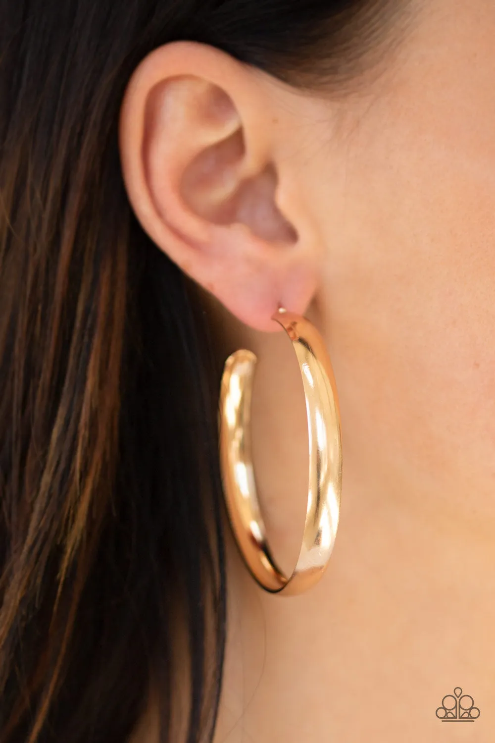 Paparazzi A Double Feature - Gold Hoop Earrings