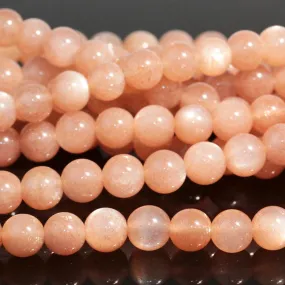 Peach Moonstone 6mm Round - 15-16 Inch