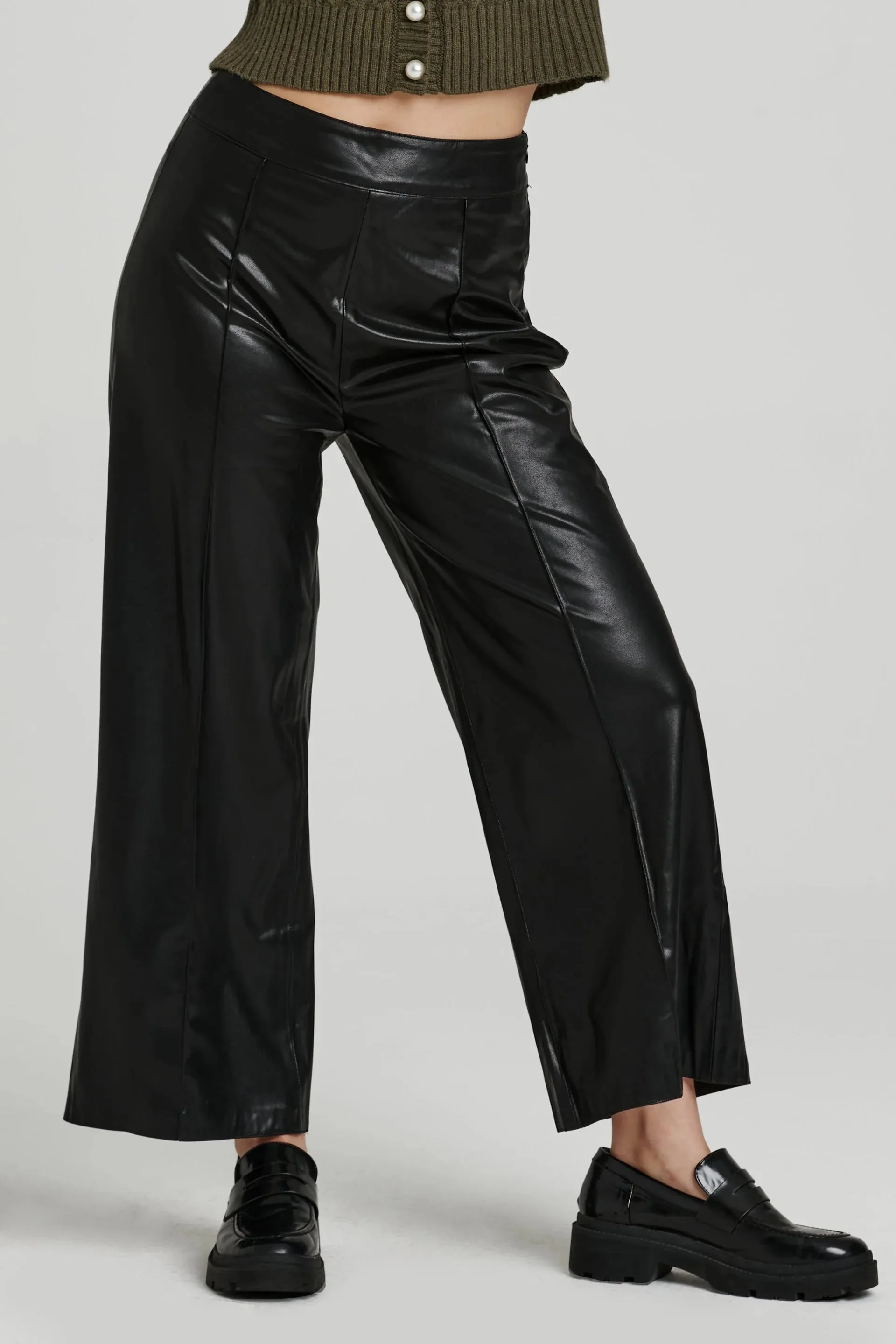 Pleather Wide Leg Pant