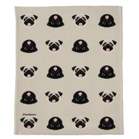 Pug Blanket | Different Pug dogs on Tan