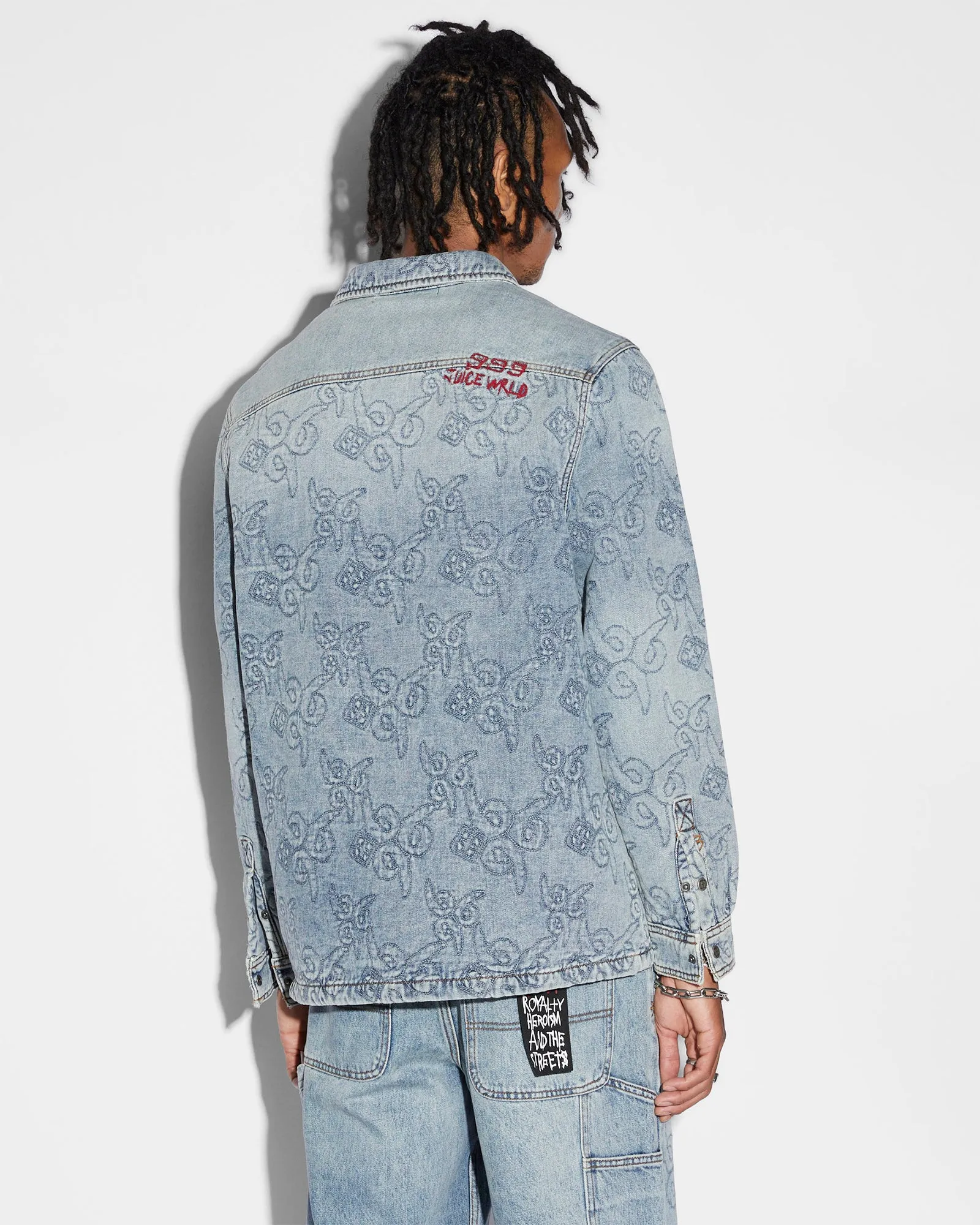 QUILTED LS DENIM SHIRT K9 - STONED BLUE