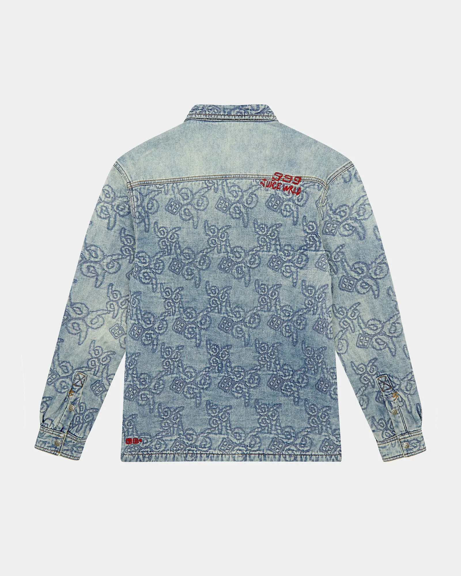 QUILTED LS DENIM SHIRT K9 - STONED BLUE