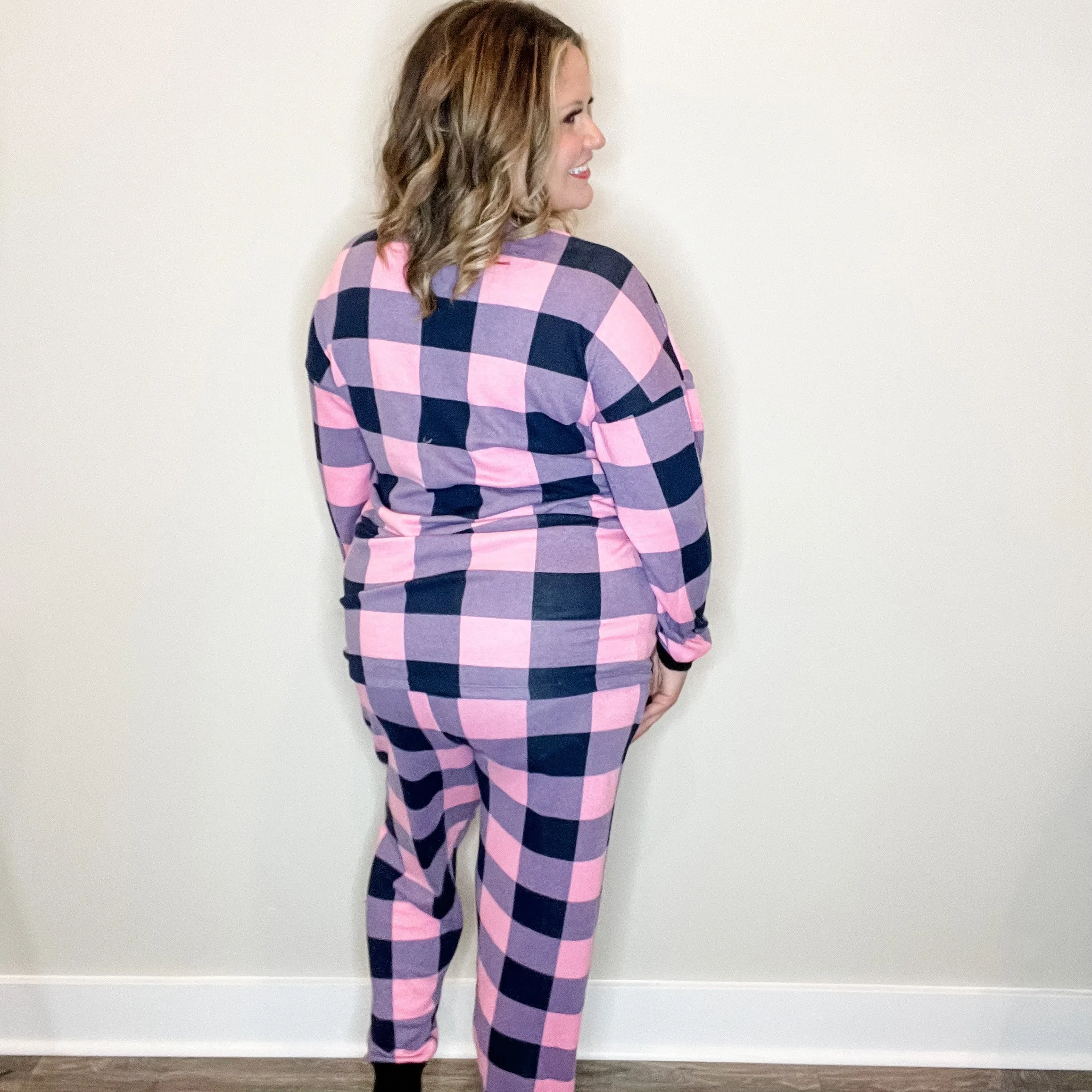 "Comfy" Plaid Lounge Set with Pockets