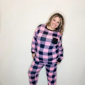 "Comfy" Plaid Lounge Set with Pockets