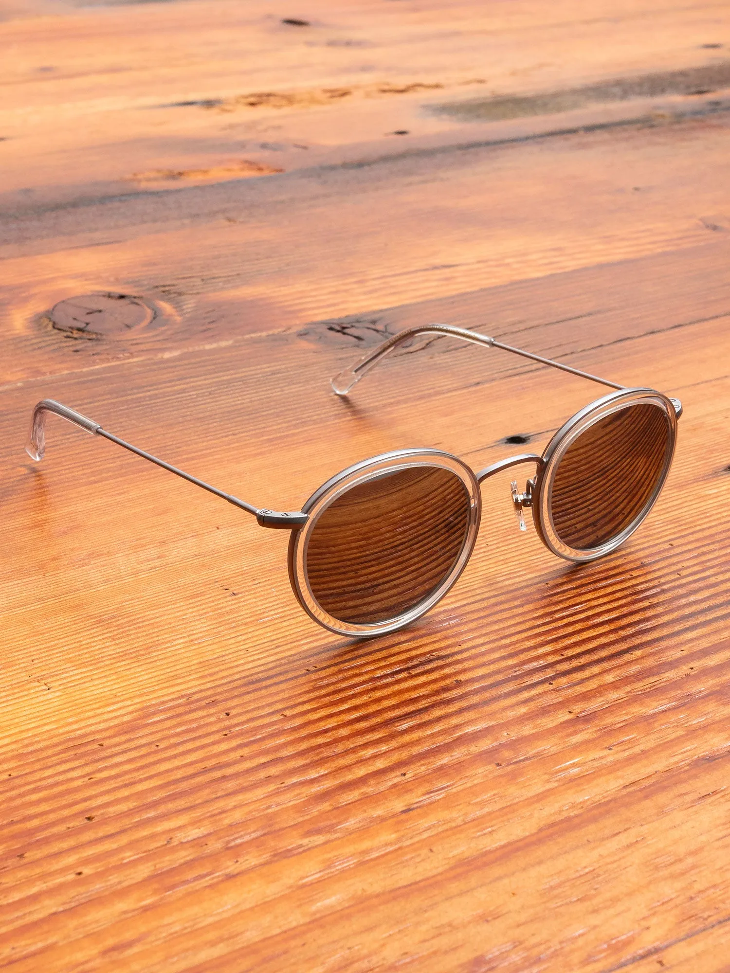 "Drum" Sunglasses in Clear Titanium