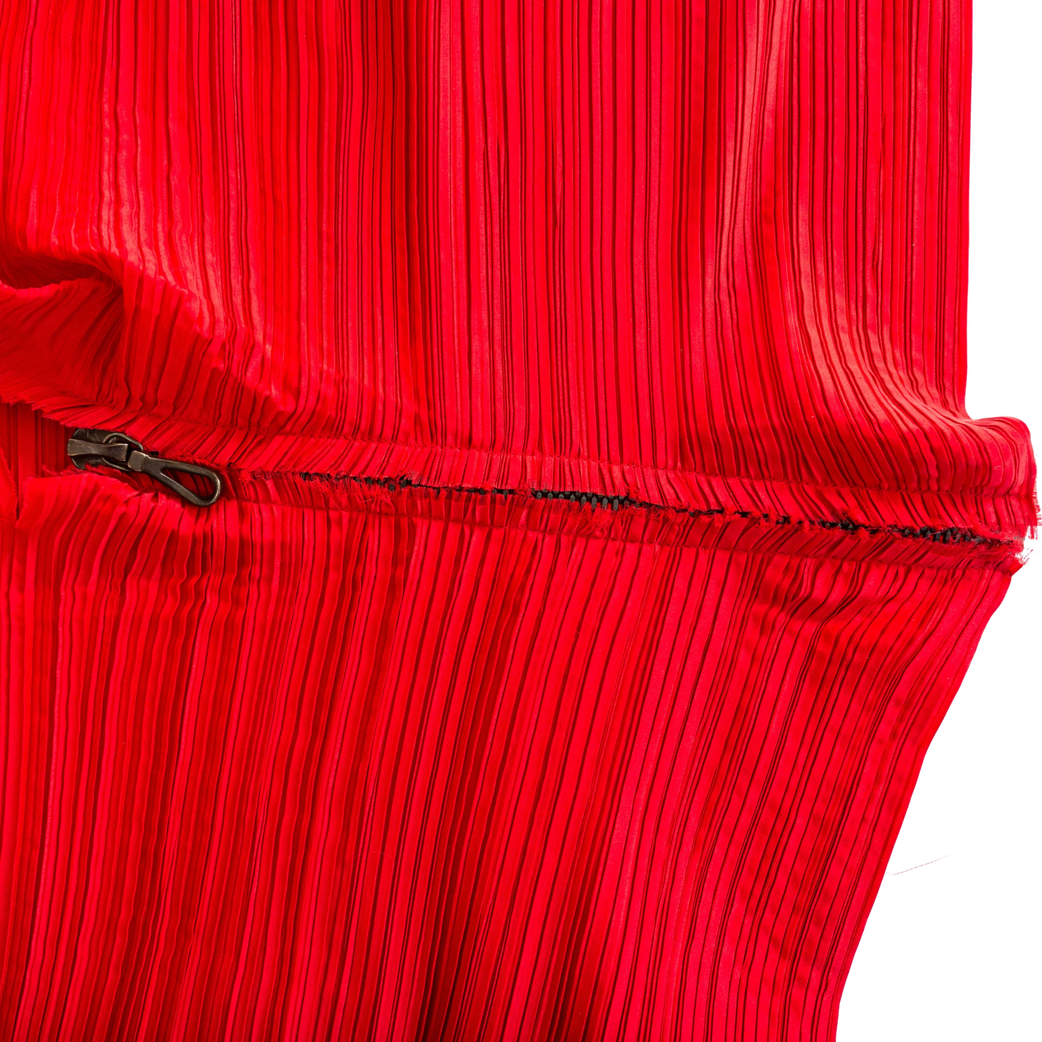 Red Accordion Pleated One Shoulder Top