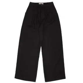 Relaxed Pleated Trouser - French Linen Fine Canvas - Black