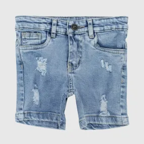 Ripped Light Blue Jean Shorts