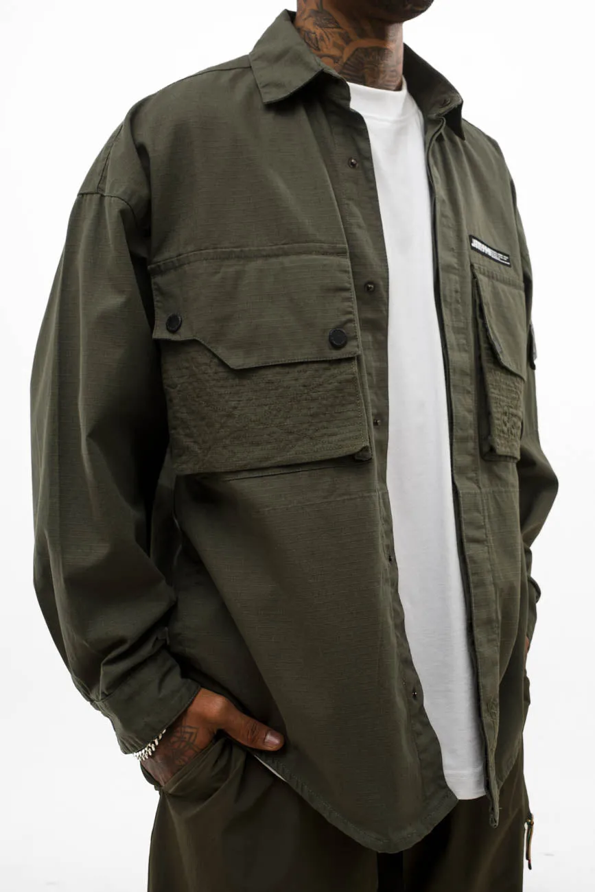 Ripstop Shacket // Olive Green