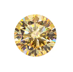 Round Cut Champagne Moissanite Stones