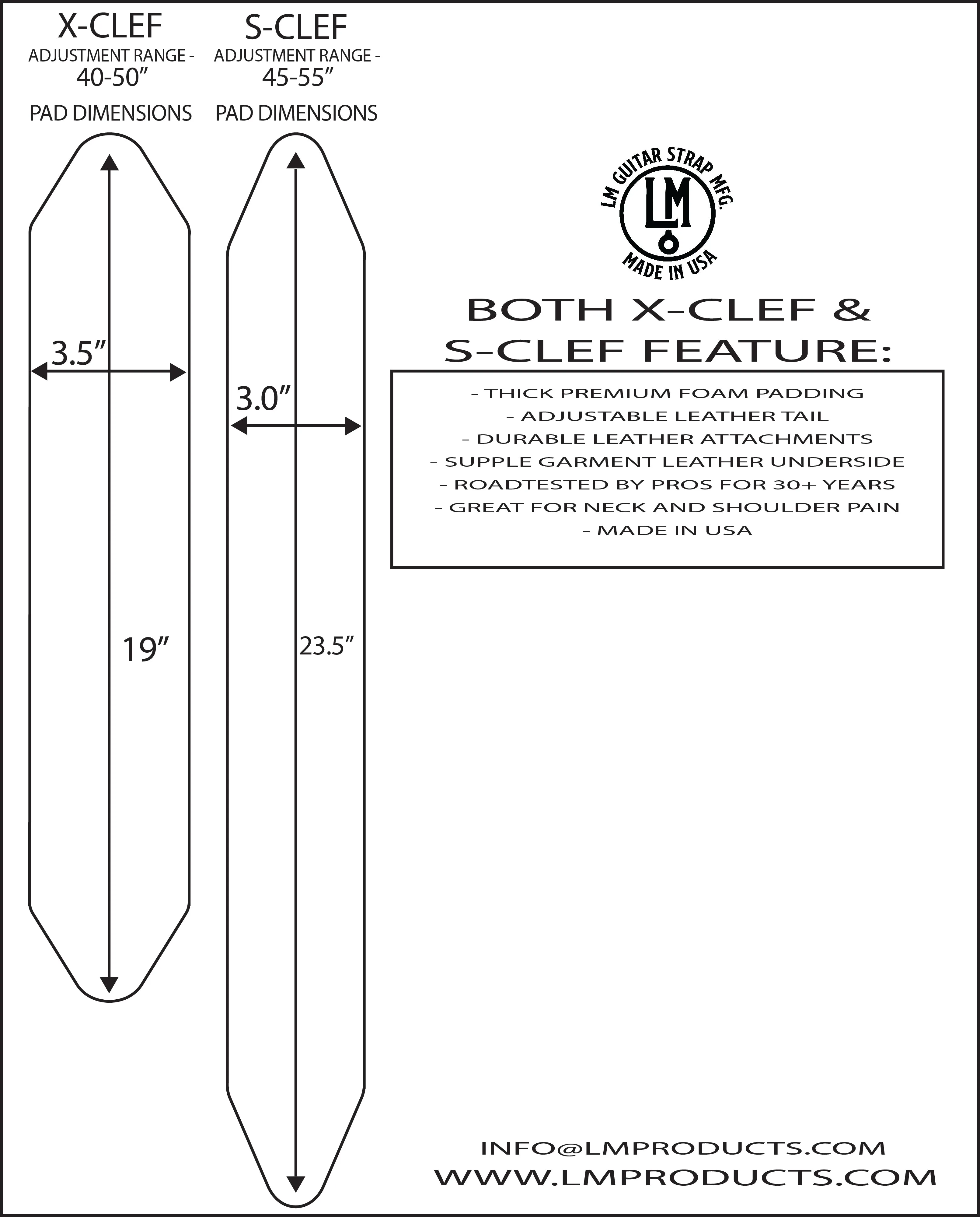 S-Clef Crazyhorse Padded Bass Strap