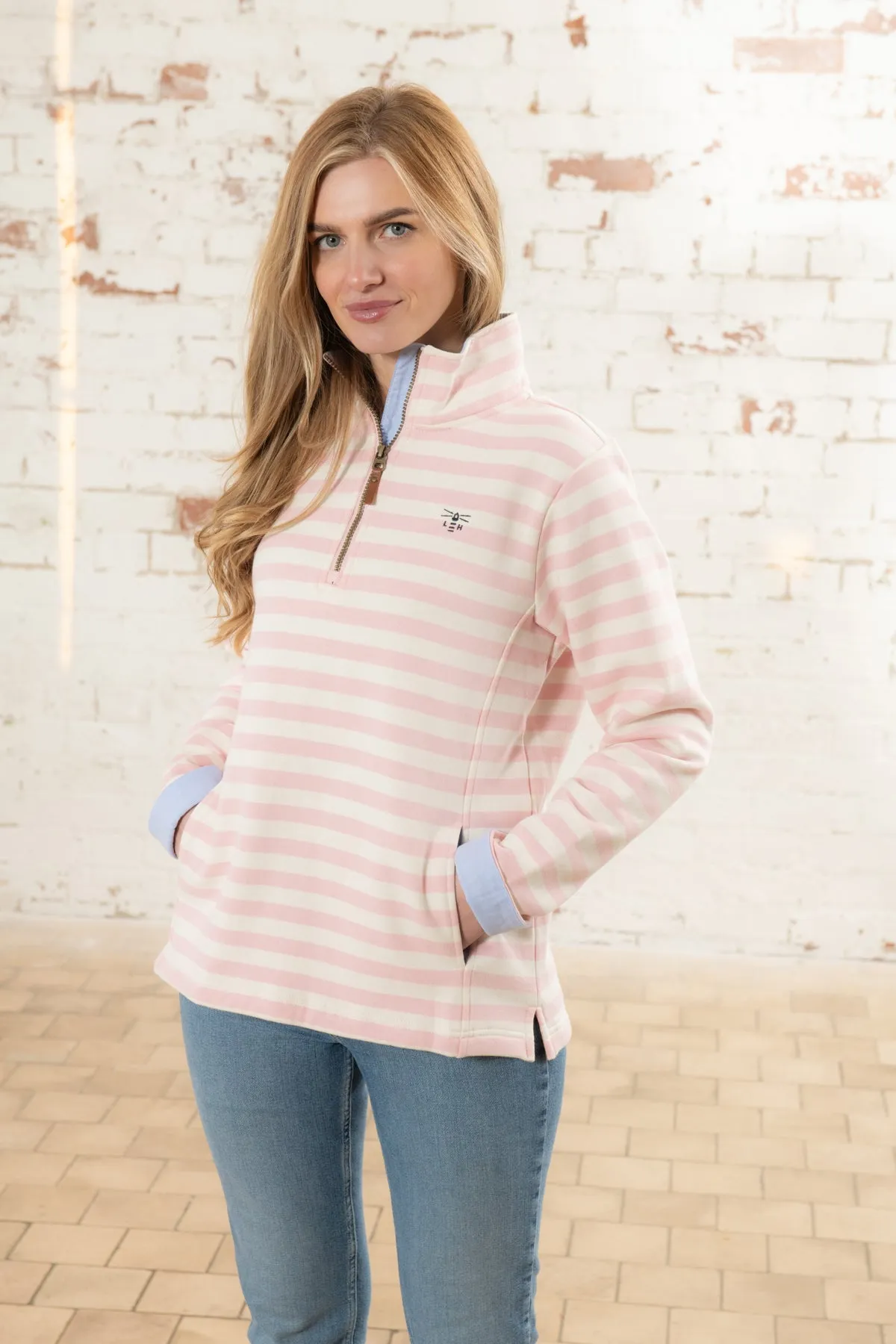 Shore Sweatshirt - Soft Pink Stripe