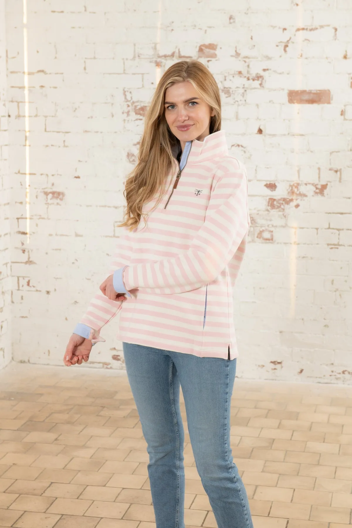 Shore Sweatshirt - Soft Pink Stripe