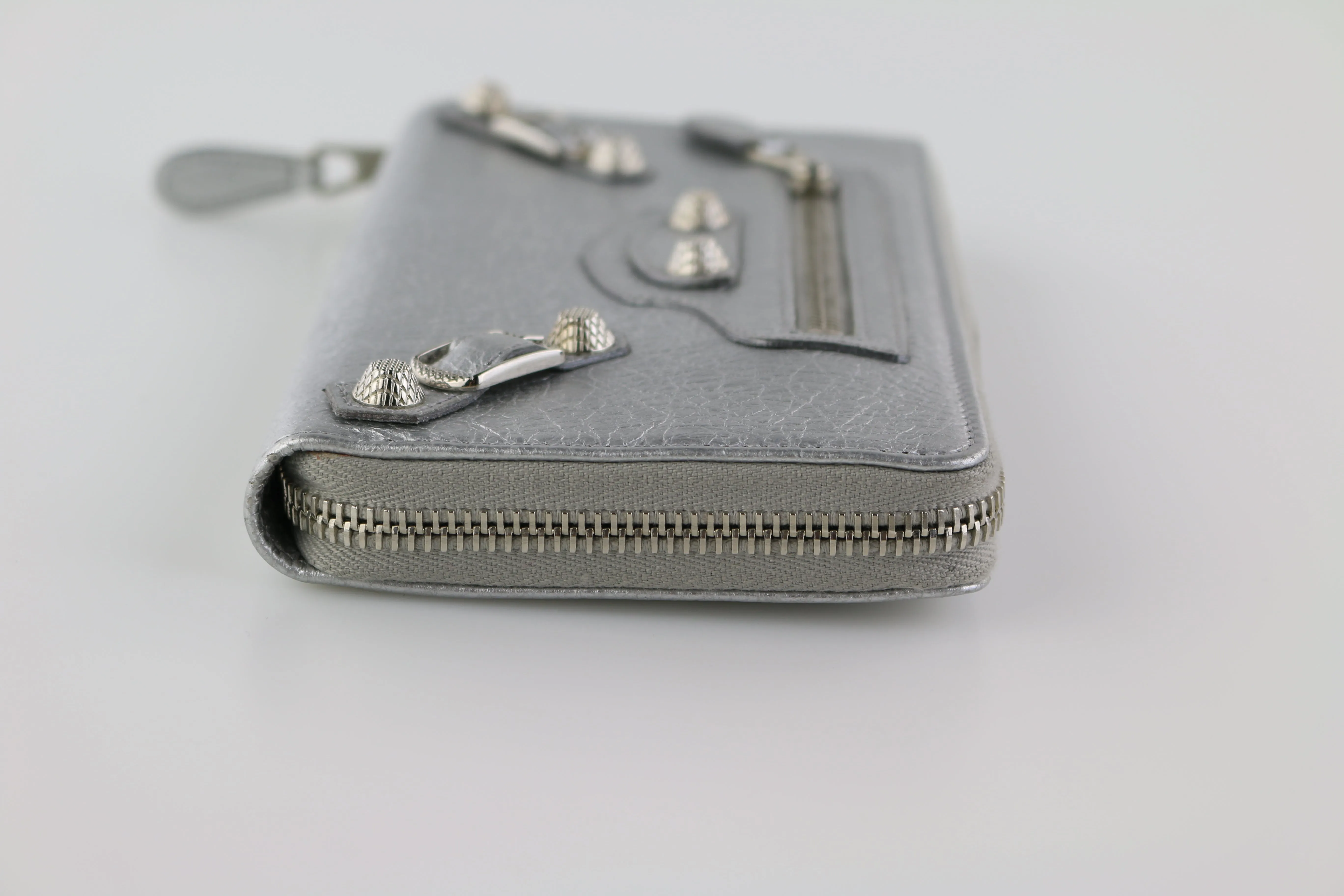 Silver Classic Continental Zip Around Wallet