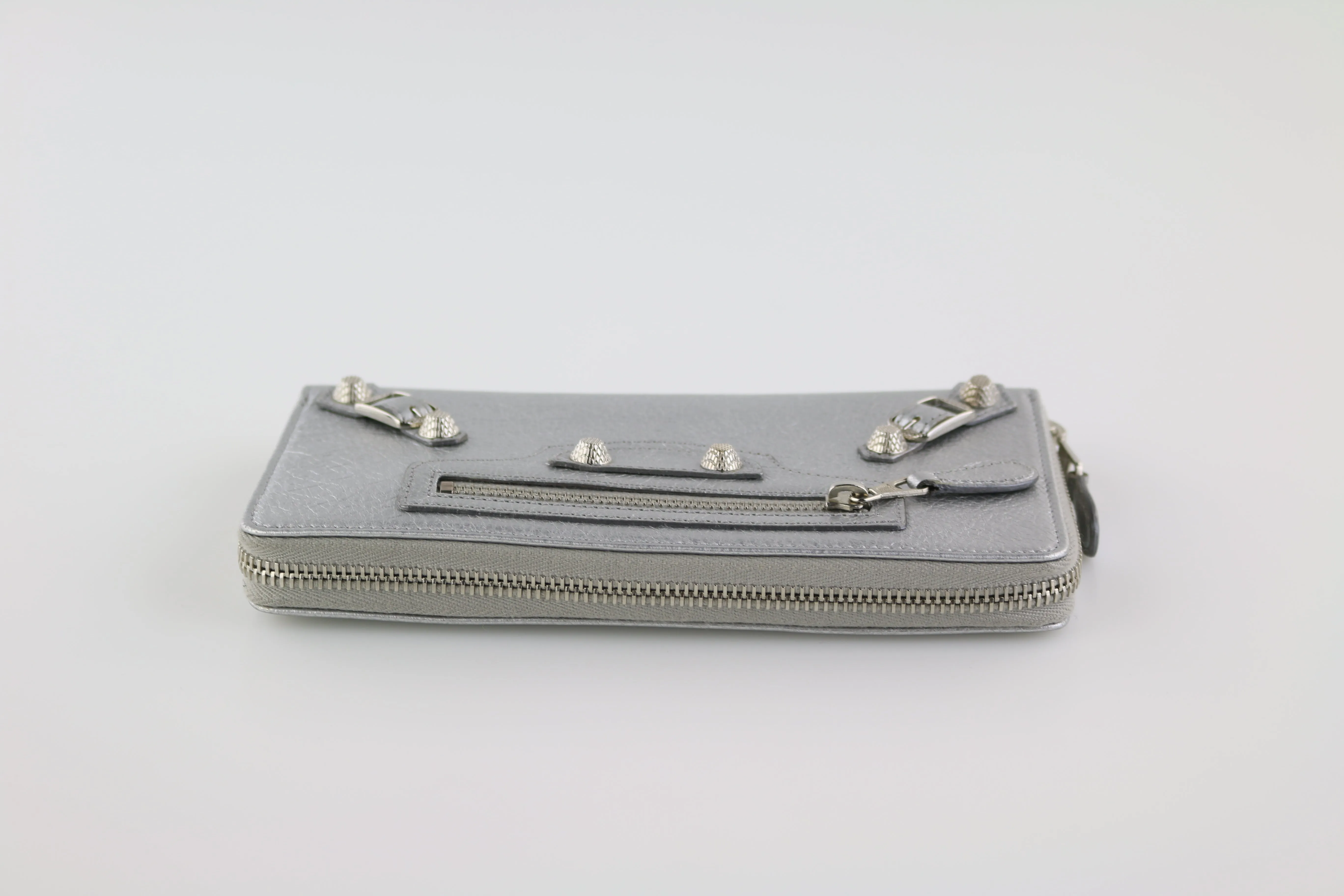 Silver Classic Continental Zip Around Wallet