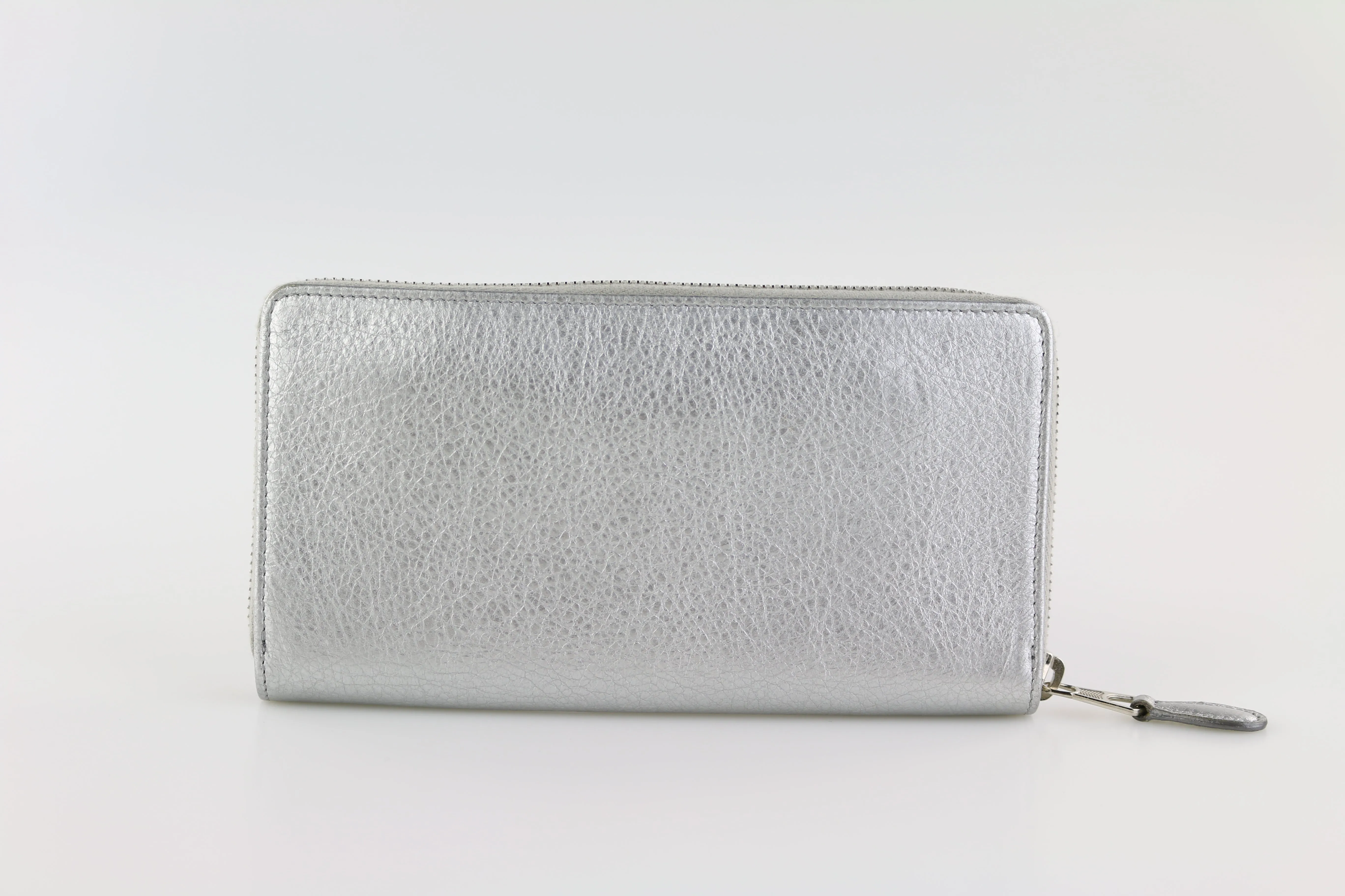 Silver Classic Continental Zip Around Wallet