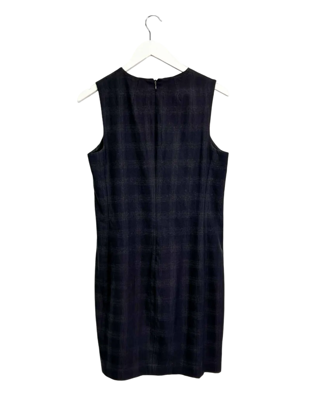 Size 10 - Theory Black Wool Plaid Power Midi Dress