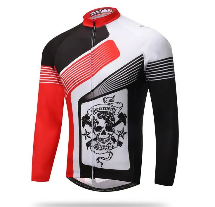 Skull Three Colors Patchwork Long Sleeve Cycling Jersey Set