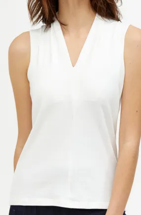 SLEEVELESS CONTOUR V IN PIMA COTTON STRETCH