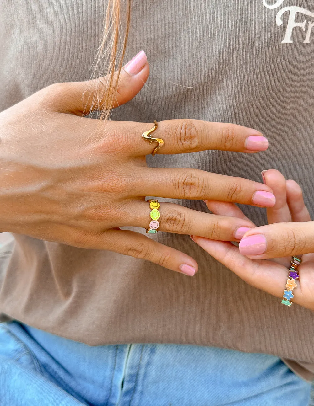 Smiley Enamel Ring