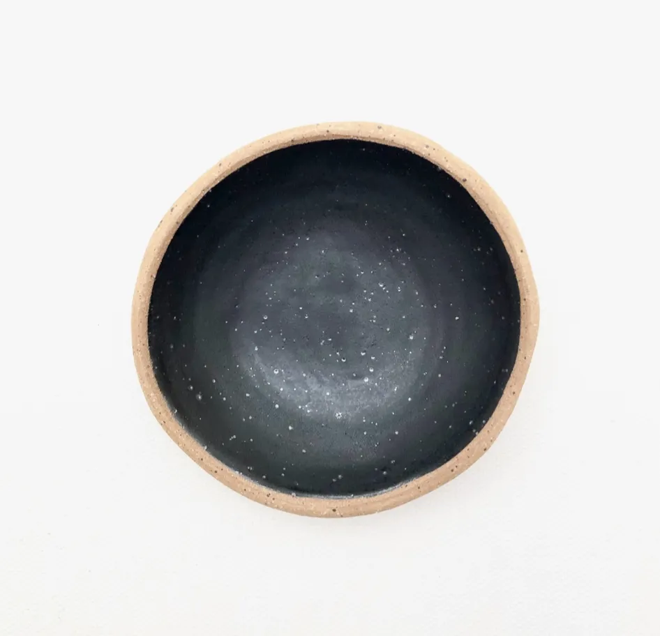 Speckled Footed Trinket Dish ? Matte Black