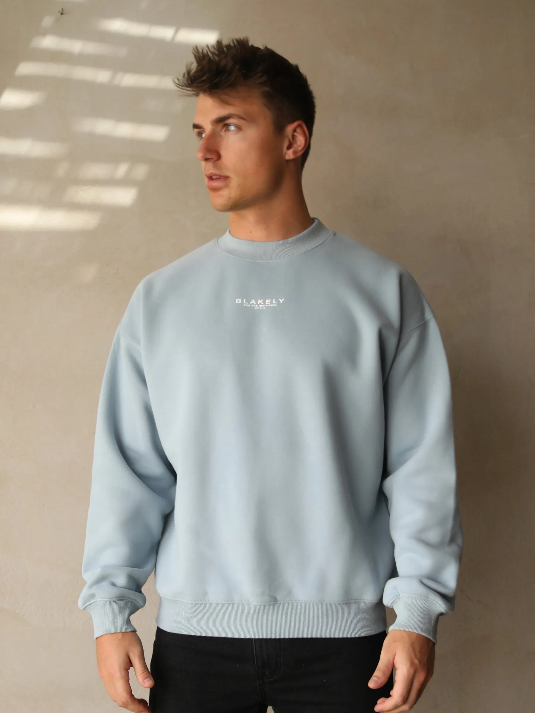 Statement Relaxed Jumper - Ice Blue