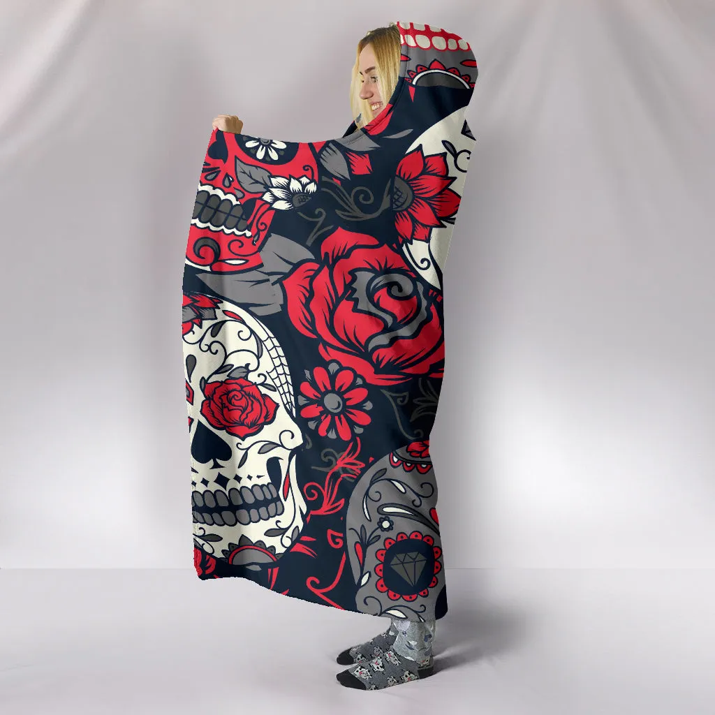 Sugar Skull Hoodie Blanket